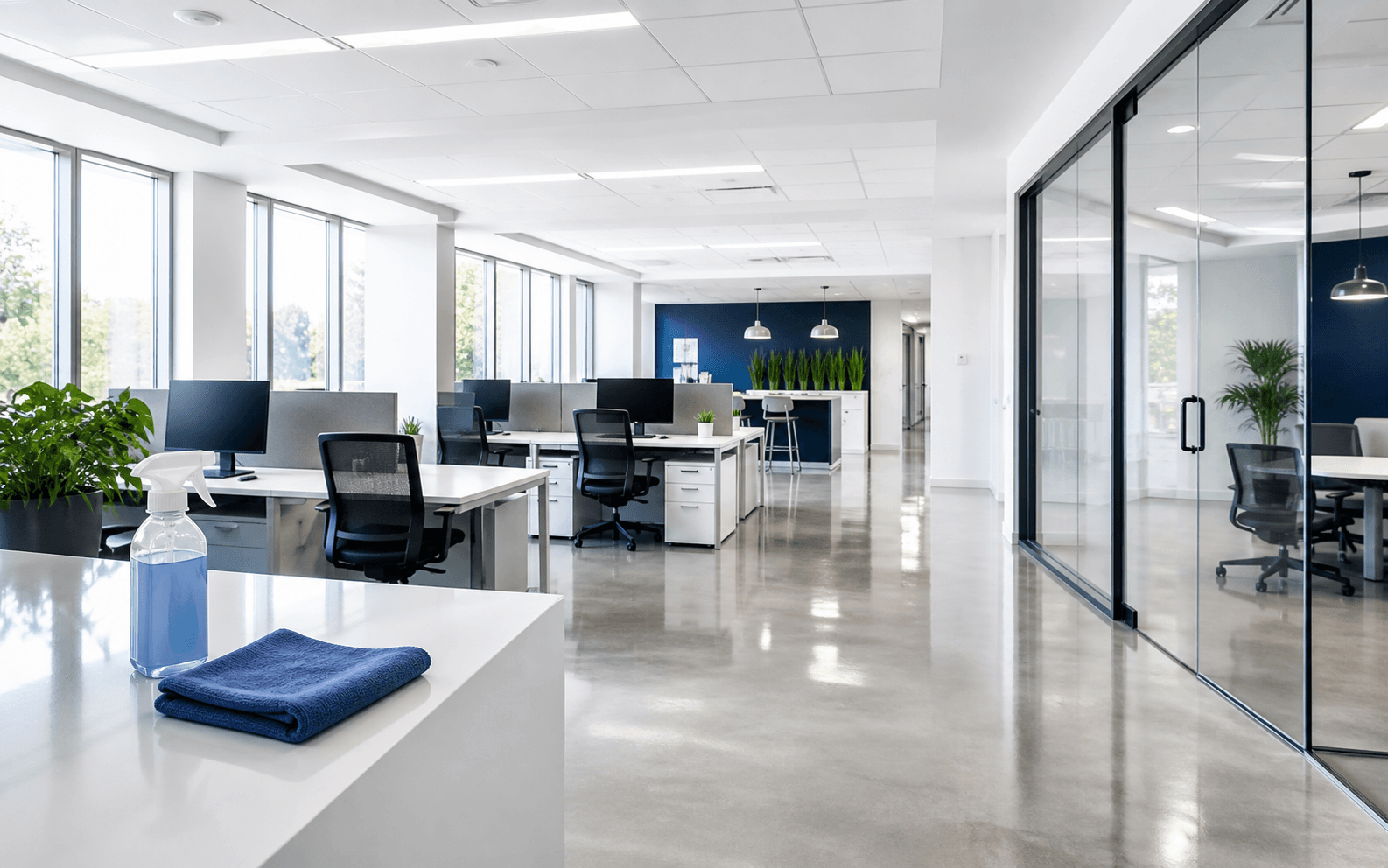 Bright, clean and orderly small commercial office